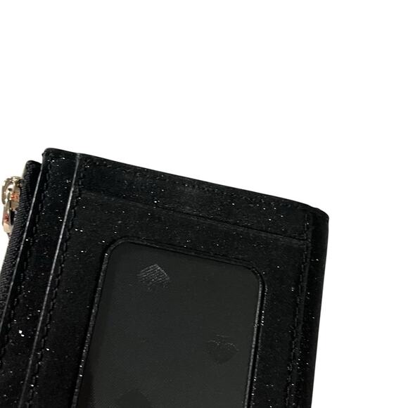 KATE SPADE Shimmy Glitter Black Small L-Zip Saffiano Leather Bifold Wallet - Picture 11 of 13